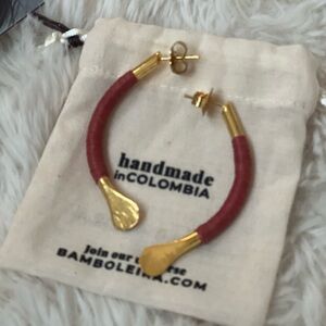 Red and Gold Modern Earrings with Minimalist Design